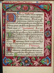 Decorated Text Page; Book of Hours, early 16th century. Creator: Unknown