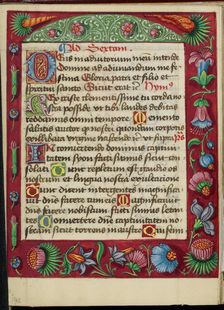 Decorated Text Page; Book of Hours, early 16th century. Creator: Unknown