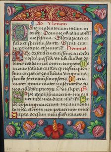 Decorated Text Page; Book of Hours, early 16th century. Creator: Unknown