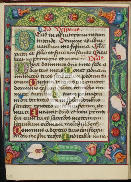 Decorated Text Page; Book of Hours, early 16th century. Creator: Unknown.