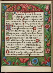 Decorated Text Page; Book of Hours, early 16th century. Creator: Unknown