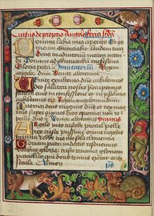 Decorated Text Page; Book of Hours, early 16th century. Creator: Unknown