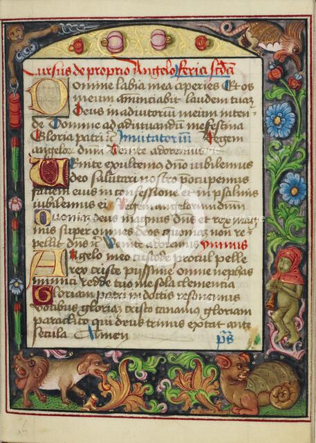 Decorated Text Page; Book of Hours, early 16th century. Creator: Unknown.