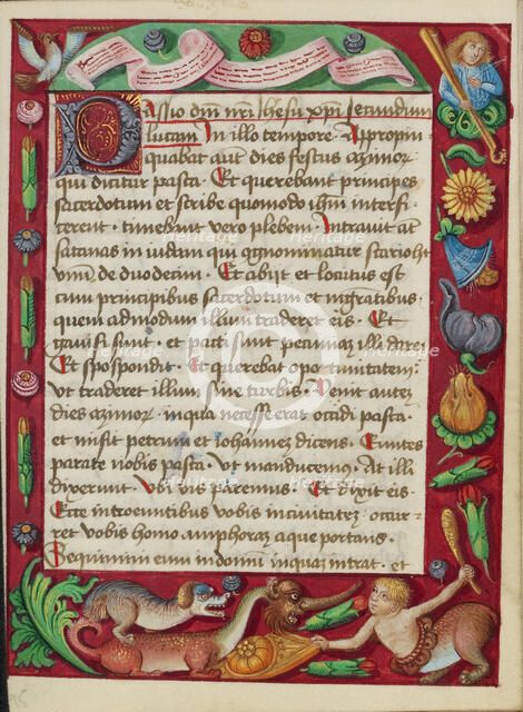 Decorated Text Page; Book of Hours, early 16th century. Creator: Unknown.