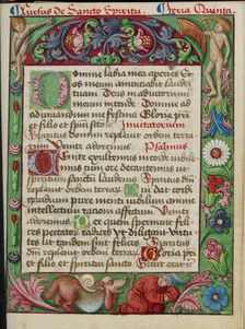 Decorated Text Page; Book of Hours, early 16th century. Creator: Unknown