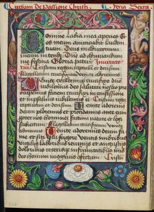 Decorated Text Page; Book of Hours, early 16th century. Creator: Unknown