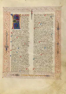 Decorated Text Page; Fior di Battaglia, about 1410. Creator: Fiore Furlan dei Liberi da Premariacco