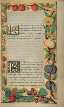 Decorated Text Page; Getty Epistles, about 1528-1530. Creator: Unknown