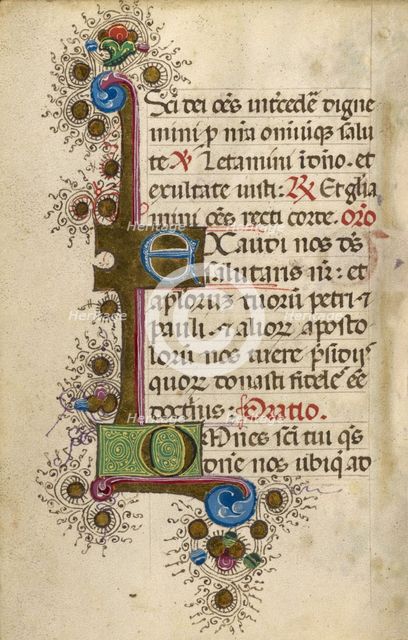 Decorated Text Page; Gualenghi-d'Este Hours, about 1469. Creator: Unknown.