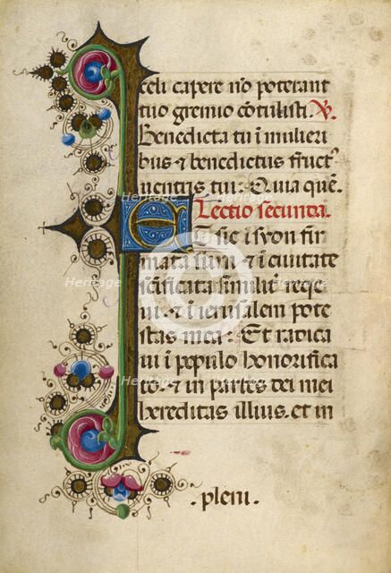 Decorated Text Page; Gualenghi-d'Este Hours, about 1469. Creator: Unknown.