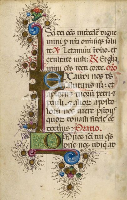 Decorated Text Page; Gualenghi-d'Este Hours, about 1469. Creator: Unknown.