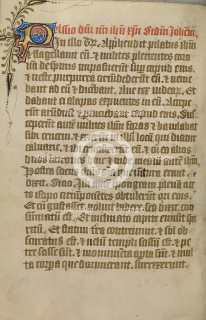 Decorated Text Page; Illustrated Vita Christi, with devotional supplements, about 1480-1490. Creator: Unknown.