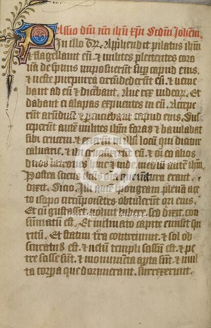 Decorated Text Page; Illustrated Vita Christi, with devotional supplements, about 1480-1490. Creator: Unknown.