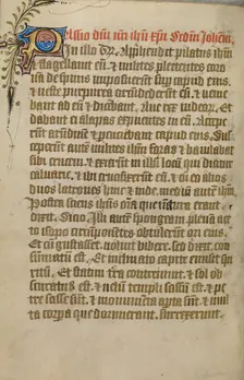 Decorated Text Page; Illustrated Vita Christi, with devotional supplements, about 1480-1490. Creator: Unknown