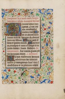 Decorated Text Page; Llangattock Hours, 1450s. Creator: Unknown