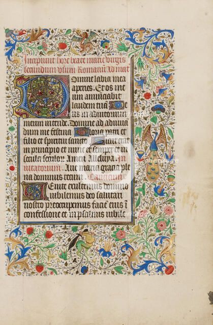 Decorated Text Page; Llangattock Hours, 1450s. Creator: Unknown.