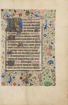 Decorated Text Page; Llangattock Hours, 1450s. Creator: Unknown