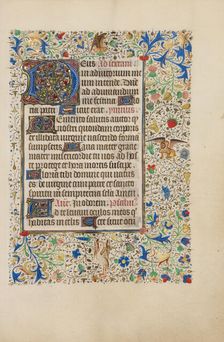 Decorated Text Page; Llangattock Hours, 1450s. Creator: Unknown