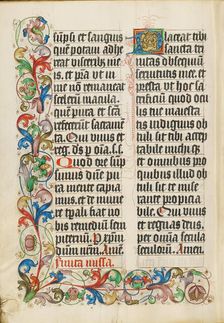 Decorated Text Page; Missal, about 1500-1505. Creator: Unknown