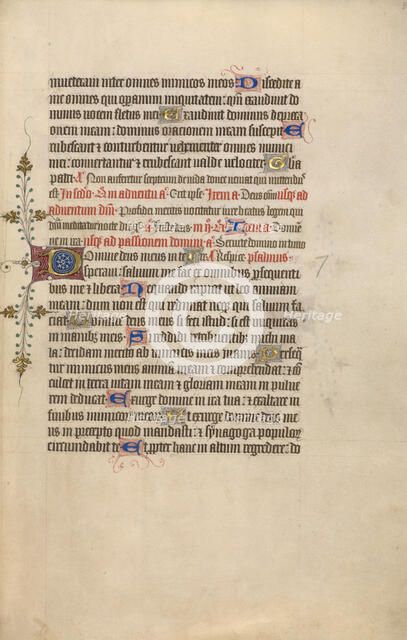Decorated Text Page; Psalter, 1420-1430. Creator: Unknown.