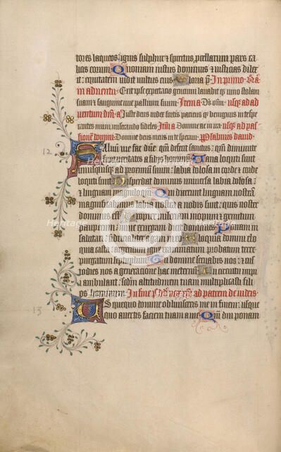 Decorated Text Page; Psalter, 1420-1430. Creator: Unknown.