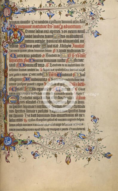Decorated Text Page; Psalter, 1420-1430. Creator: Unknown.