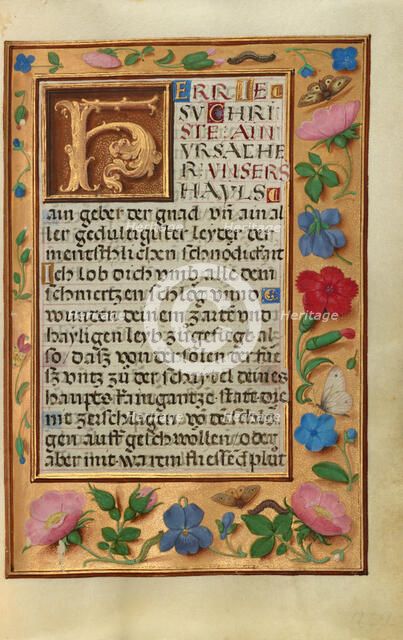 Decorated Text Page; Prayer Book of Cardinal Albrecht of Brandenburg, about 1525-1530. Creator: Unknown.