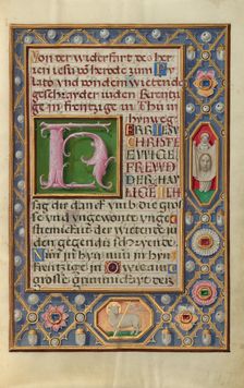Decorated Text Page; Prayer Book of Cardinal Albrecht of Brandenburg, about 1525-1530. Creator: Simon Bening