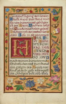Decorated Text Page; Prayer Book of Cardinal Albrecht of Brandenburg, about 1525-1530. Creator: Simon Bening