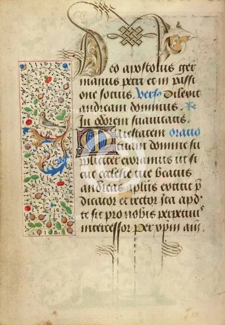 Decorated Text Page; Prayer Book of Charles the Bold, 1469. Creator: Nicolas Spierinc.
