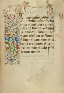 Decorated Text Page; Prayer Book of Charles the Bold, 1469. Creator: Nicolas Spierinc