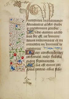 Decorated Text Page; Prayer Book of Charles the Bold, 1469. Creator: Unknown