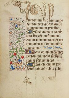 Decorated Text Page; Prayer Book of Charles the Bold, 1469. Creator: Unknown