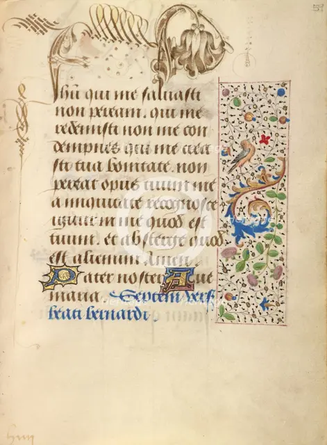 Decorated Text Page; Prayer Book of Charles the Bold, 1469. Creator: Unknown.