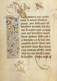 Decorated Text Page; Prayer Book of Charles the Bold, 1469. Creator: Unknown