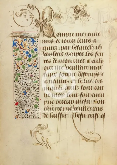 Decorated Text Page; Prayer Book of Charles the Bold, 1469. Creator: Unknown.