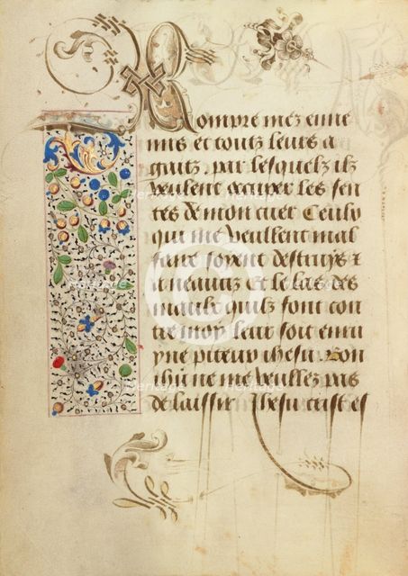 Decorated Text Page; Prayer Book of Charles the Bold, 1469. Creator: Unknown.