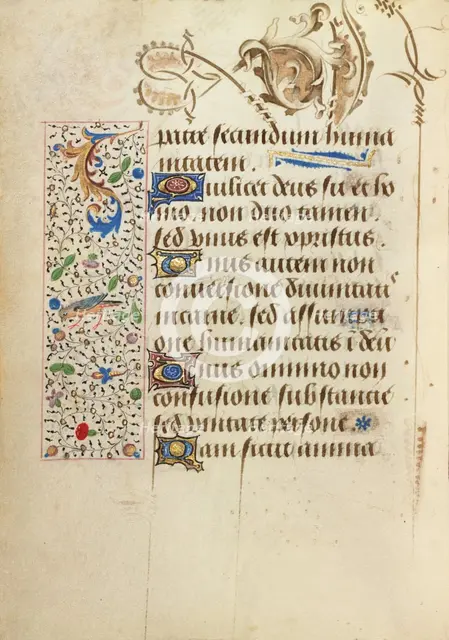 Decorated Text Page; Prayer Book of Charles the Bold, 1469. Creator: Unknown.