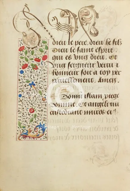 Decorated Text Page; Prayer Book of Charles the Bold, 1469. Creator: Unknown.