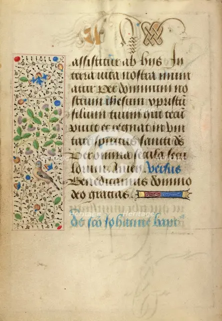 Decorated Text Page; Prayer Book of Charles the Bold, 1469. Creator: Nicolas Spierinc.