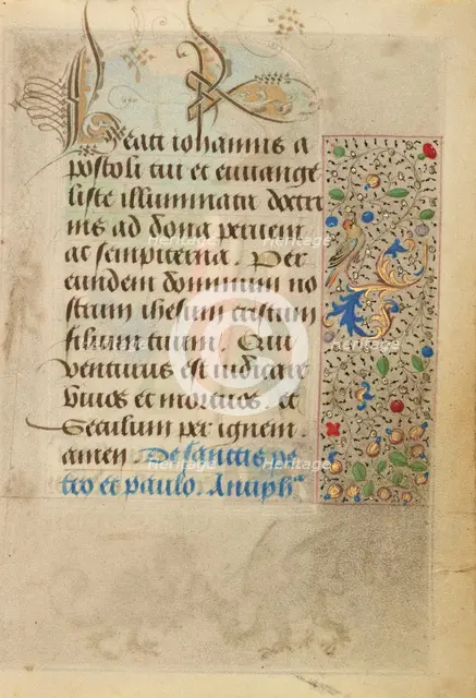 Decorated Text Page; Prayer Book of Charles the Bold, 1469. Creator: Nicolas Spierinc.