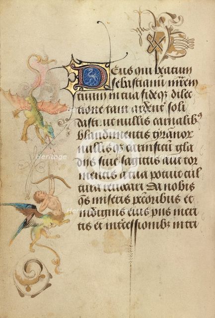 Decorated Text Page; Prayer Book of Charles the Bold, 1469. Creator: Nicolas Spierinc.
