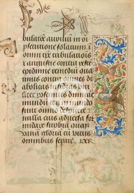 Decorated Text Page; Prayer Book of Charles the Bold, 1469. Creator: Nicolas Spierinc.