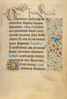 Decorated Text Page; Prayer Book of Charles the Bold, 1469. Creator: Nicolas Spierinc