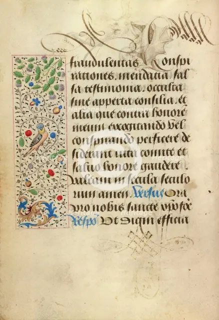 Decorated Text Page; Prayer Book of Charles the Bold, 1469. Creator: Nicolas Spierinc.