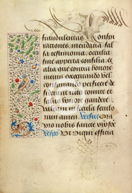 Decorated Text Page; Prayer Book of Charles the Bold, 1469. Creator: Nicolas Spierinc.