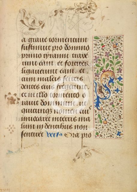Decorated Text Page; Prayer Book of Charles the Bold, 1469. Creator: Nicolas Spierinc.