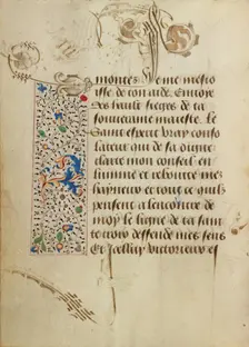 Decorated Text Page; Prayer Book of Charles the Bold, 1469. Creator: Nicolas Spierinc