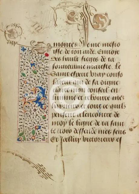 Decorated Text Page; Prayer Book of Charles the Bold, 1469. Creator: Nicolas Spierinc.