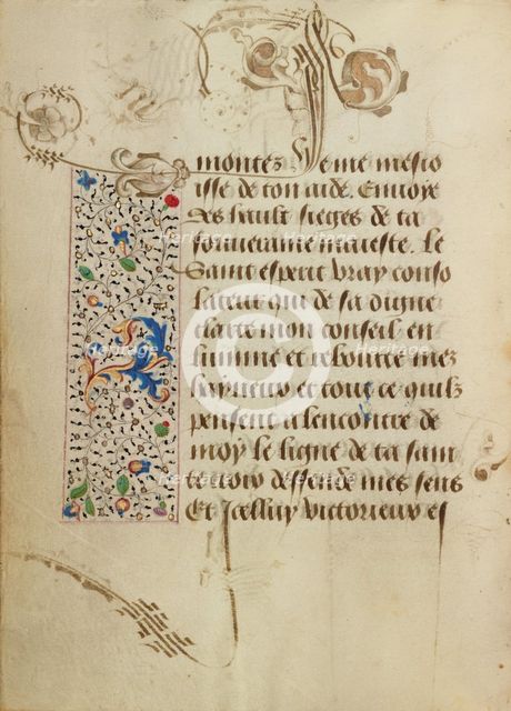 Decorated Text Page; Prayer Book of Charles the Bold, 1469. Creator: Nicolas Spierinc.